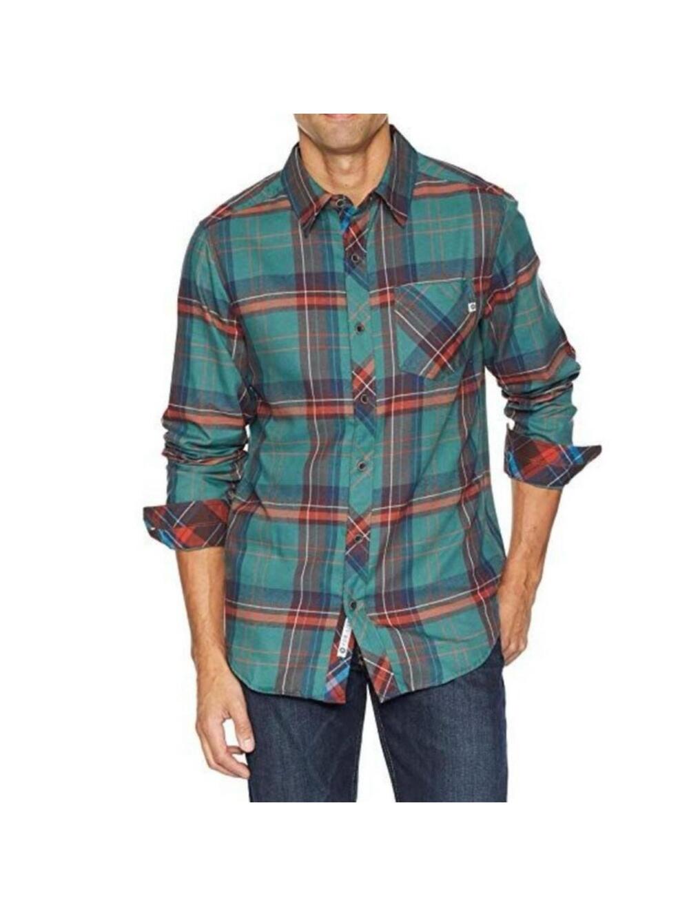 Marmot Men's Anderson Lightweight Flannel Rare Mallard Green Plaid Sz XL